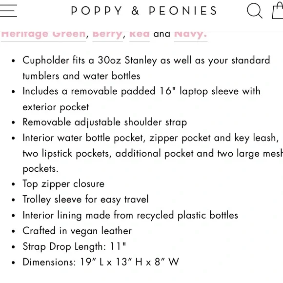 Poppy & Peonies Go Getter Tote Chestnut - Picture 3 of 10